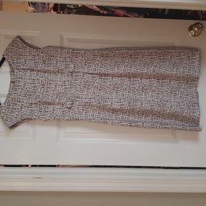 Tan and White Dress Barn Animal Print Dress Size 6